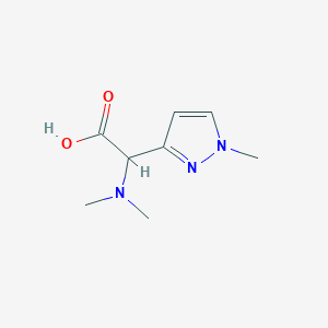 molecular formula C8H13N3O2 B2526020 ácido (dimetilamino)(1-metil-1H-pirazol-3-il)acético CAS No. 1922697-92-4