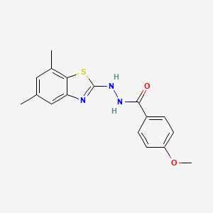 molecular formula C17H17N3O2S B2526029 N'-(5,7-二甲基-1,3-苯并噻唑-2-基)-4-甲氧基苯甲酰肼 CAS No. 851987-49-0