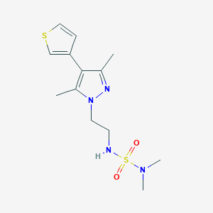 molecular formula C13H20N4O2S2 B2526032 1-[2-(Dimethylsulfamoylamino)ethyl]-3,5-dimethyl-4-thiophen-3-ylpyrazole CAS No. 2034556-79-9