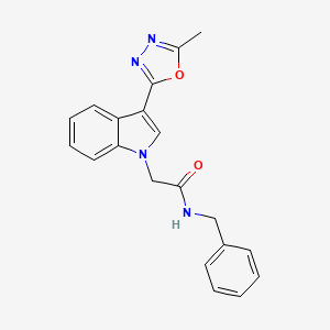 molecular formula C20H18N4O2 B2526035 N-benzyl-2-[3-(5-methyl-1,3,4-oxadiazol-2-yl)-1H-indol-1-yl]acetamide CAS No. 1021106-25-1