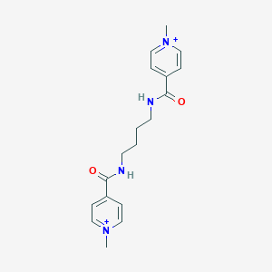 molecular formula C18H24N4O2+2 B252604 1-Methyl-4-{[(4-{[(1-methyl-4-pyridiniumyl)carbonyl]amino}butyl)amino]carbonyl}pyridinium 