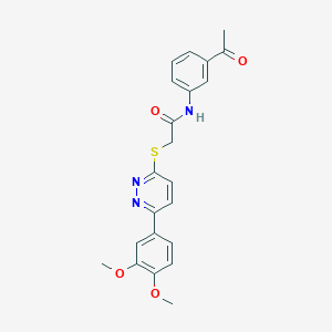 molecular formula C22H21N3O4S B2526050 N-(3-acetylphenyl)-2-((6-(3,4-dimethoxyphenyl)pyridazin-3-yl)thio)acetamide CAS No. 872688-86-3