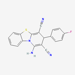 B2526055 1-Amino-3-(4-fluorophenyl)-3H-pyrido[2,1-b][1,3]benzothiazole-2,4-dicarbonitrile CAS No. 330180-23-9