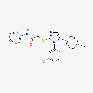 molecular formula C24H20ClN3OS B2526060 2-((1-(3-氯苯基)-5-(对甲苯基)-1H-咪唑-2-基)硫代)-N-苯基乙酰胺 CAS No. 1207000-14-3