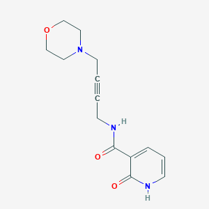 molecular formula C14H17N3O3 B2526075 N-(4-morpholinobut-2-yn-1-yl)-2-oxo-1,2-dihydropyridine-3-carboxamide CAS No. 1421481-78-8