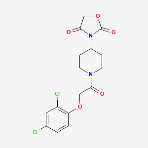 molecular formula C16H16Cl2N2O5 B2526087 3-(1-(2-(2,4-Dichlorophenoxy)acetyl)piperidin-4-yl)oxazolidine-2,4-dione CAS No. 2034241-28-4