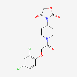 molecular formula C16H16Cl2N2O5 B2526087 3-(1-(2-(2,4-ジクロロフェノキシ)アセチル)ピペリジン-4-イル)オキサゾリジン-2,4-ジオン CAS No. 2034241-28-4