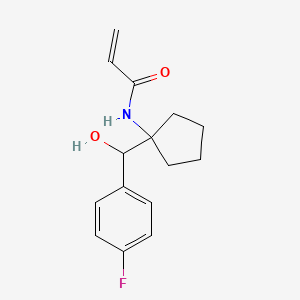 molecular formula C15H18FNO2 B2526091 N-[1-[(4-Fluorophenyl)-hydroxymethyl]cyclopentyl]prop-2-enamide CAS No. 2411258-21-2