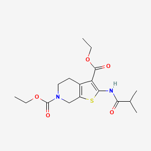 molecular formula C17H24N2O5S B2526095 3,6-dietil 2-(2-metilpropanamido)-4H,5H,6H,7H-tieno[2,3-c]piridina-3,6-dicarboxilato CAS No. 864926-68-1