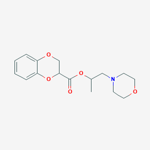 molecular formula C16H21NO5 B252610 1-Methyl-2-(4-morpholinyl)ethyl 2,3-dihydro-1,4-benzodioxine-2-carboxylate 
