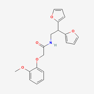 molecular formula C19H19NO5 B2526110 N-(2,2-di(furan-2-yl)ethyl)-2-(2-methoxyphenoxy)acetamide CAS No. 2319839-88-6