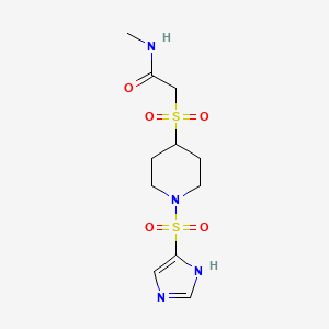 molecular formula C11H18N4O5S2 B2526132 2-((1-((1H-imidazol-4-yl)sulfonyl)piperidin-4-yl)sulfonyl)-N-methylacetamide CAS No. 1448073-20-8