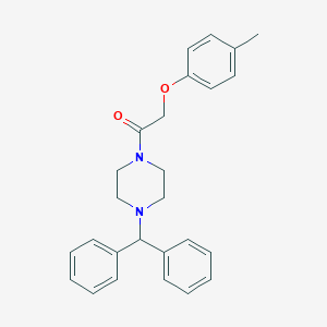 molecular formula C26H28N2O2 B252618 2-(4-Benzhydryl-1-piperazinyl)-2-oxoethyl 4-methylphenyl ether 