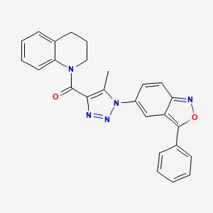 molecular formula C26H21N5O2 B2526180 (3,4-dihydroquinolin-1(2H)-yl)(5-methyl-1-(3-phenylbenzo[c]isoxazol-5-yl)-1H-1,2,3-triazol-4-yl)methanone CAS No. 904811-16-1