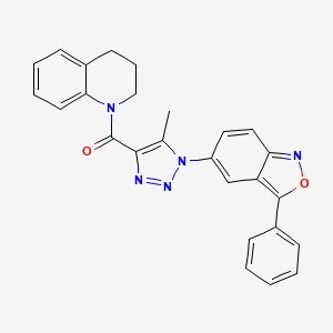 molecular formula C26H21N5O2 B2526180 (3,4-Dihydrochinolin-1(2H)-yl)(5-methyl-1-(3-phenylbenzo[c]isoxazol-5-yl)-1H-1,2,3-triazol-4-yl)methanon CAS No. 904811-16-1