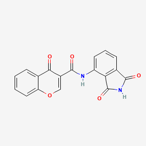 molecular formula C18H10N2O5 B2526195 N-(1,3-ジオキソイソインドリン-4-イル)-4-オキソ-4H-クロメン-3-カルボキサミド CAS No. 477555-44-5