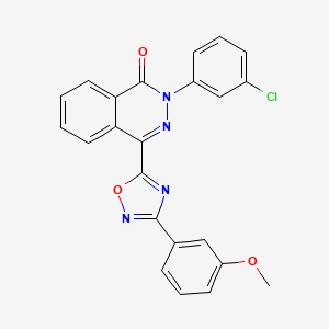 molecular formula C23H15ClN4O3 B2526214 2-(3-chlorophenyl)-4-[3-(3-methoxyphenyl)-1,2,4-oxadiazol-5-yl]phthalazin-1(2H)-one CAS No. 1291847-37-4