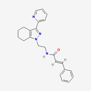 molecular formula C23H24N4O B2526224 N-(2-(3-(吡啶-2-基)-4,5,6,7-四氢-1H-吲唑-1-基)乙基)肉桂酰胺 CAS No. 1798283-46-1