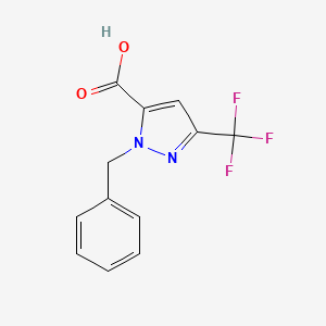 molecular formula C12H9F3N2O2 B2526227 2-benzyl-5-trifluoromethyl-2H-pyrazole-3-carboxylic acid CAS No. 881693-05-6