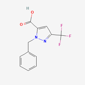 molecular formula C12H9F3N2O2 B2526227 2-苄基-5-三氟甲基-2H-吡唑-3-羧酸 CAS No. 881693-05-6