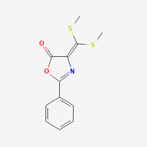 molecular formula C12H11NO2S2 B2526229 2-Phenyl-4-[bis(methylthio)methylene]-2-oxazoline-5-one CAS No. 3161-47-5