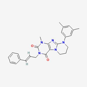 3-cinnamyl-9-(3,5-dimethylphenyl)-1-methyl-6,7,8,9-tetrahydropyrimido[2,1-f]purine-2,4(1H,3H)-dione