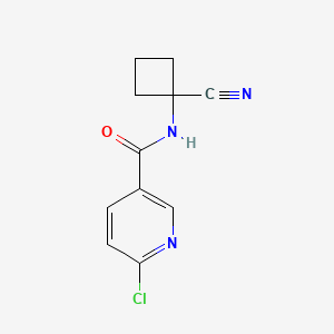 molecular formula C11H10ClN3O B2526242 6-chloro-N-(1-cyanocyclobutyl)pyridine-3-carboxamide CAS No. 1250171-95-9