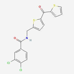 molecular formula C17H11Cl2NO2S2 B2526248 3,4-二氯-N-{[5-(噻吩-2-羰基)噻吩-2-基]甲基}苯甲酰胺 CAS No. 1421528-75-7