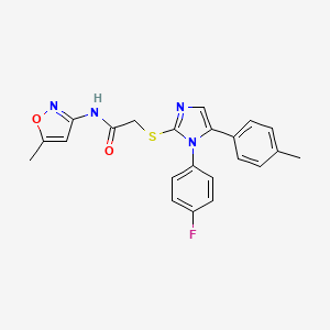2-((1-(4-fluorophenyl)-5-(p-tolyl)-1H-imidazol-2-yl)thio)-N-(5-methylisoxazol-3-yl)acetamide