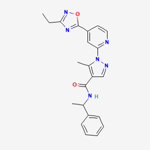 1-[4-(3-ethyl-1,2,4-oxadiazol-5-yl)-2-pyridyl]-5-methyl-N~4~-(1-phenylethyl)-1H-pyrazole-4-carboxamide