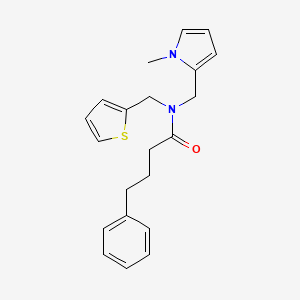 N-((1-methyl-1H-pyrrol-2-yl)methyl)-4-phenyl-N-(thiophen-2-ylmethyl)butanamide