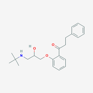 molecular formula C22H29NO3 B252626 1-{2-[3-(Tert-butylamino)-2-hydroxypropoxy]phenyl}-3-phenylpropan-1-one 