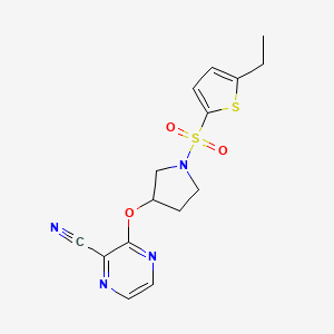 3-((1-((5-Ethylthiophen-2-yl)sulfonyl)pyrrolidin-3-yl)oxy)pyrazine-2-carbonitrile