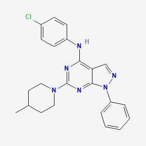 molecular formula C23H23ClN6 B2526264 N-(4-氯苯基)-6-(4-甲基哌啶-1-基)-1-苯基-1H-吡唑并[3,4-d]嘧啶-4-胺 CAS No. 946348-48-7