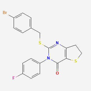 2-[(4-Bromophenyl)methylsulfanyl]-3-(4-fluorophenyl)-6,7-dihydrothieno[3,2-d]pyrimidin-4-one