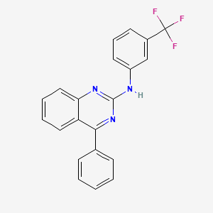 molecular formula C21H14F3N3 B2526269 4-苯基-N-[3-(三氟甲基)苯基]喹唑啉-2-胺 CAS No. 312734-10-4