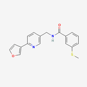 molecular formula C18H16N2O2S B2526270 N-((6-(Furan-3-yl)pyridin-3-yl)methyl)-3-(methylthio)benzamid CAS No. 2034310-92-2