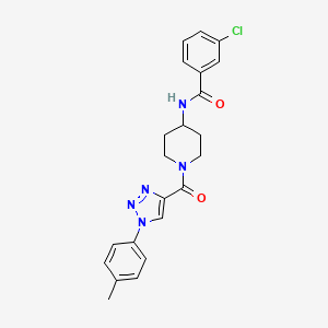 3-chloro-N-(1-(1-(p-tolyl)-1H-1,2,3-triazole-4-carbonyl)piperidin-4-yl)benzamide