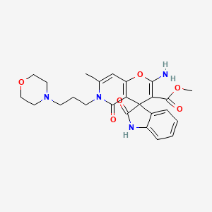 Methyl 2'-amino-7'-methyl-6'-(3-morpholin-4-ylpropyl)-2,5'-dioxospiro[1H-indole-3,4'-pyrano[3,2-c]pyridine]-3'-carboxylate