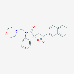 molecular formula C25H24N2O4 B252629 3-hydroxy-1-(4-morpholinylmethyl)-3-[2-(2-naphthyl)-2-oxoethyl]-1,3-dihydro-2H-indol-2-one 