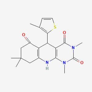 1,3,8,8-tetramethyl-5-(3-methylthiophen-2-yl)-5,8,9,10-tetrahydropyrimido[4,5-b]quinoline-2,4,6(1H,3H,7H)-trione