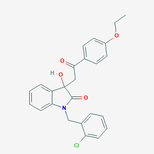 molecular formula C25H22ClNO4 B252630 1-(2-chlorobenzyl)-3-[2-(4-ethoxyphenyl)-2-oxoethyl]-3-hydroxy-1,3-dihydro-2H-indol-2-one 