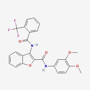 N-(3,4-dimethoxyphenyl)-3-(2-(trifluoromethyl)benzamido)benzofuran-2-carboxamide