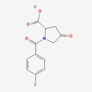 molecular formula C12H10FNO4 B2526309 1-(4-Fluorbenzoyl)-4-oxopyrrolidin-2-carbonsäure CAS No. 1219426-25-1