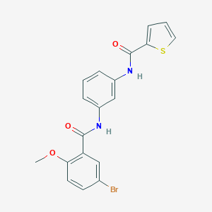 molecular formula C19H15BrN2O3S B252631 N-{3-[(5-bromo-2-methoxybenzoyl)amino]phenyl}-2-thiophenecarboxamide 