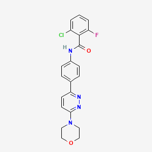 molecular formula C21H18ClFN4O2 B2526310 2-chloro-6-fluoro-N-(4-(6-morpholinopyridazin-3-yl)phenyl)benzamide CAS No. 941895-43-8