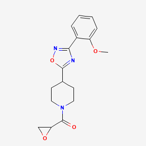 molecular formula C17H19N3O4 B2526312 [4-[3-(2-Methoxyphenyl)-1,2,4-oxadiazol-5-yl]piperidin-1-yl]-(oxiran-2-yl)methanone CAS No. 2411255-46-2
