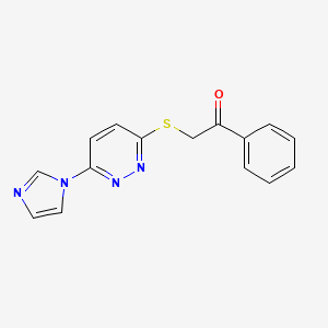molecular formula C15H12N4OS B2526323 2-((6-(1H-imidazol-1-yl)pyridazin-3-yl)thio)-1-phenylethanone CAS No. 1334373-95-3