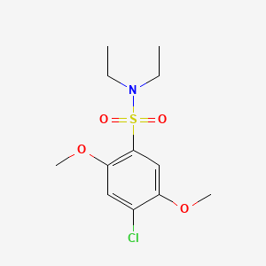 molecular formula C12H18ClNO4S B2526330 4-chloro-N,N-diethyl-2,5-dimethoxybenzenesulfonamide CAS No. 727675-10-7