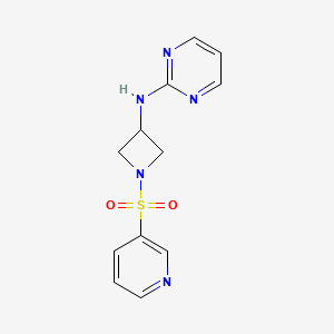 molecular formula C12H13N5O2S B2526331 N-(1-(吡啶-3-磺酰基)氮杂环丁-3-基)嘧啶-2-胺 CAS No. 2034286-85-4